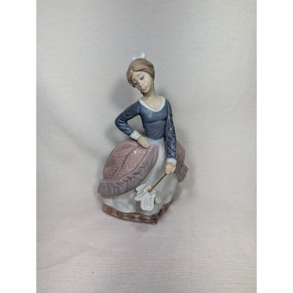 Lladro Spain Porcelain Figurine Evita 5212 Girl Umbrella Parasol Original Box - Picture 3 of 13